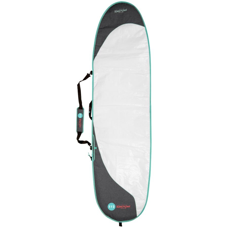 RYD Layback Range Simple board cover, White/Aqua — front view