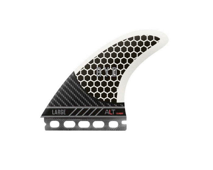 RYD Foundry thruster fin, raked sweep, Aero range, Carbon Flex construction