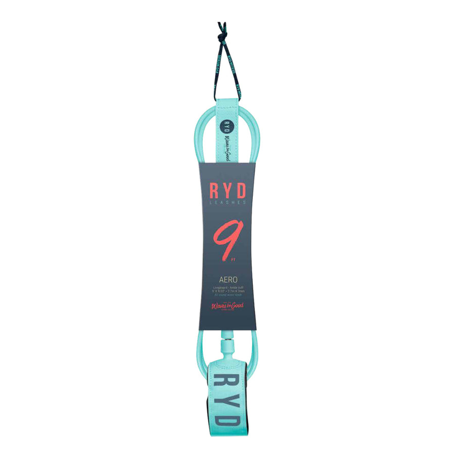 RYD Aero Longboard Leash — Aqua