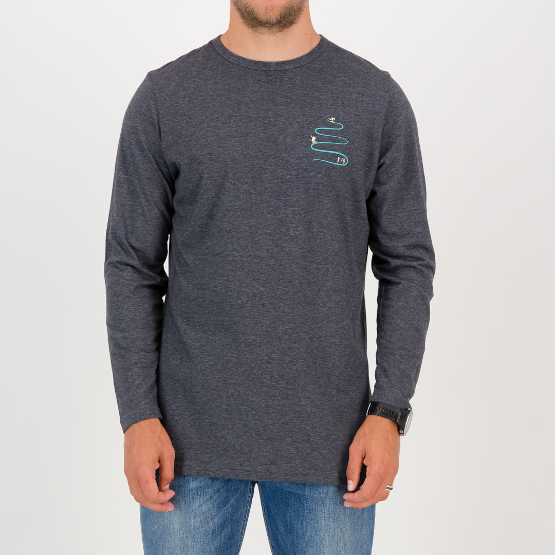 RYD T-Shirt - Mens - Longsleeve Hill Cruise - Charcoal Melange