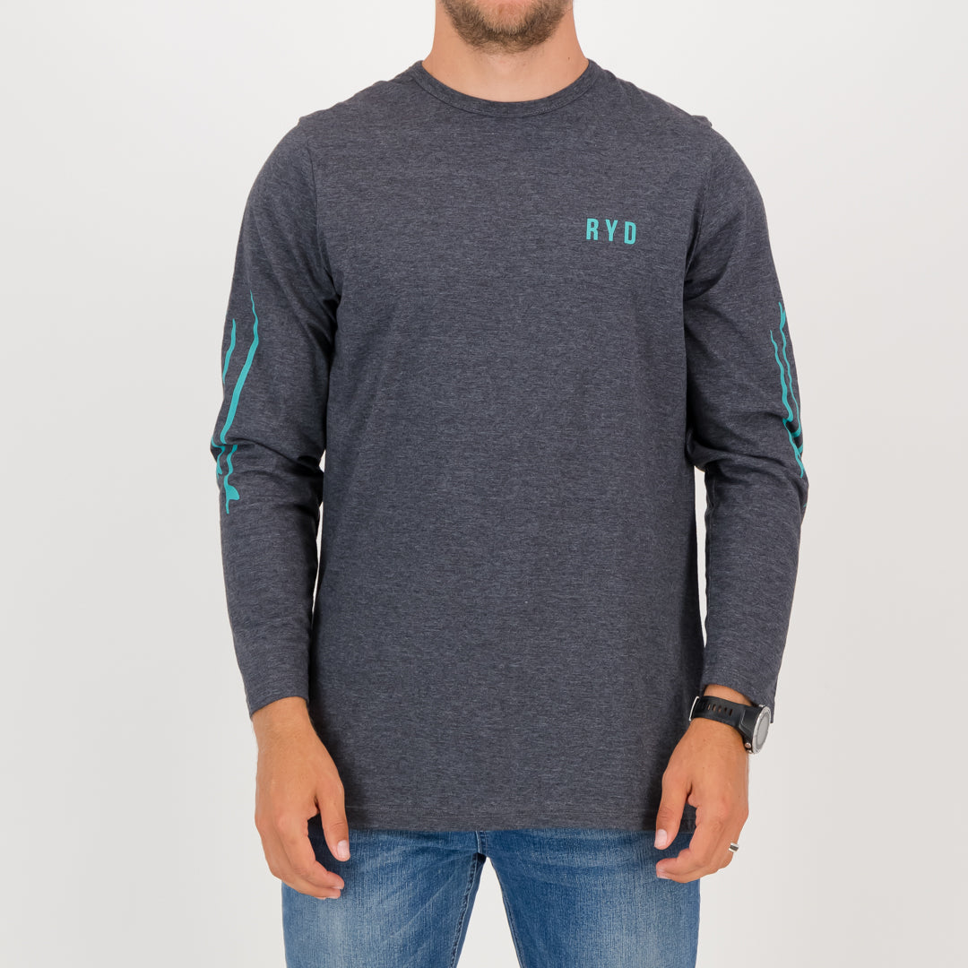 RYD T-Shirt - Mens - Longsleeve Quiver - Charcoal Melange