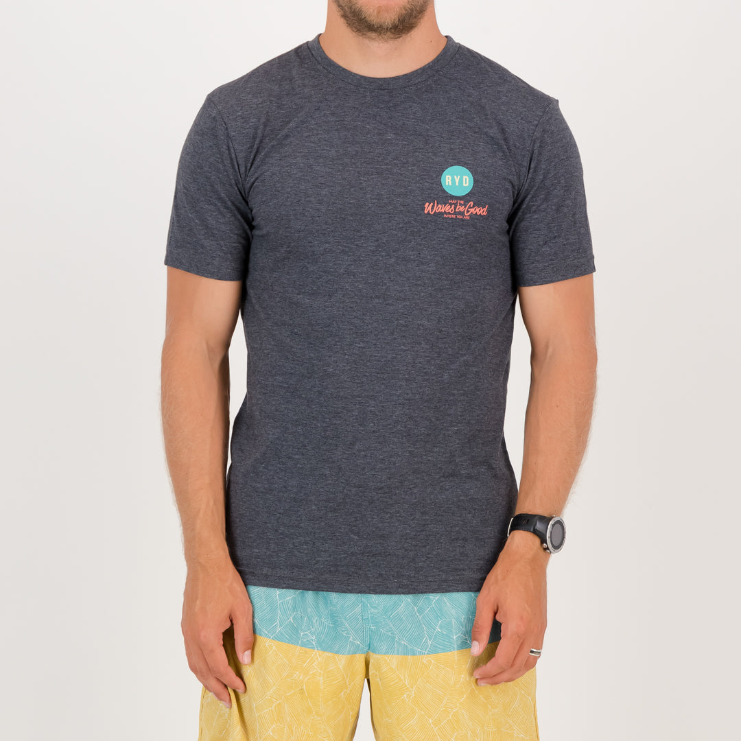 RYD T-Shirt - Mens - Smile Infectious - Charcoal Melange