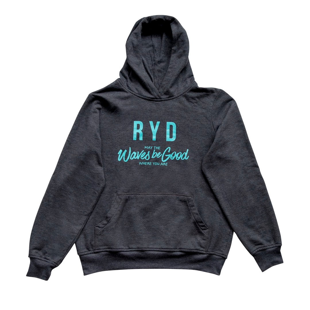 Hoodie Waves Be Good -Charcoal -Kids