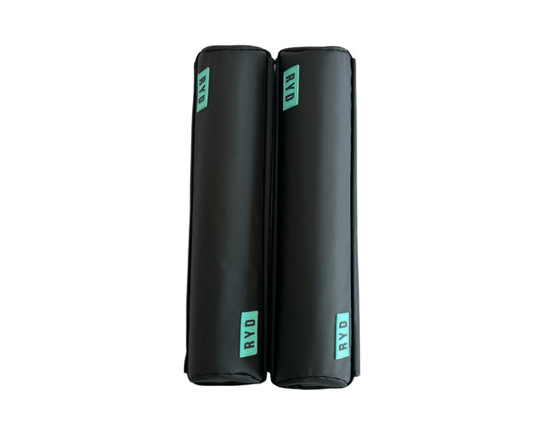 RYD Black aero roof rack cover, Small (43cm), fitted over an aerodynamic roof rack bar