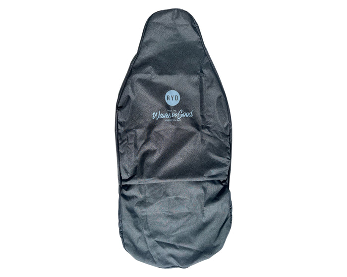 RYD Black car seat cover fitted to a front vehicle seat
