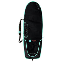 RYD Alt Range Everyday board cover, Black/Aqua — front view showing the branded logo side