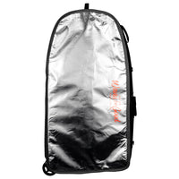 Black/Grey RYD Bodyboard Range Explore board bag — back view showing the reflective panel