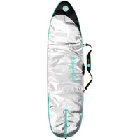 RYD True Range Everyday board cover, Black/Aqua — back view showing the reflective heat-shield lining