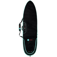 RYD True Range Everyday board cover, Black/Aqua — front view showing the branded logo side