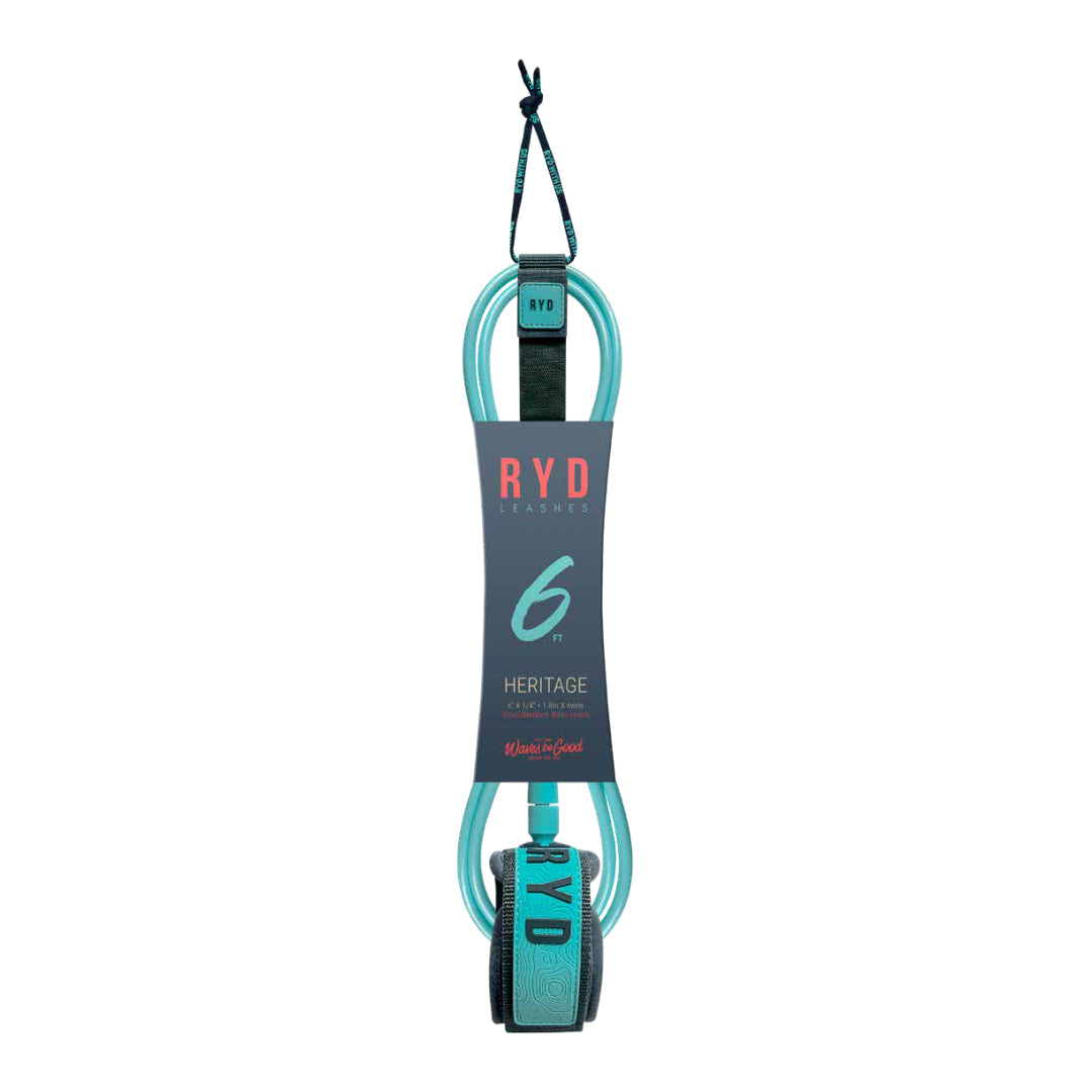 RYD Heritage Surf Leash — Aqua