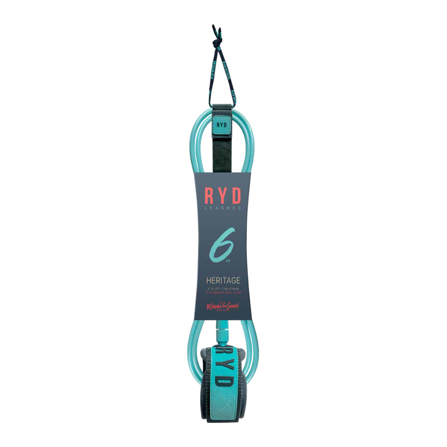 RYD Heritage Surf Leash — Aqua