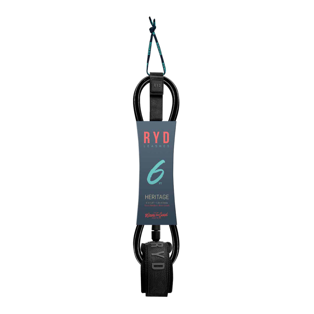RYD Heritage Surf Leash — Black