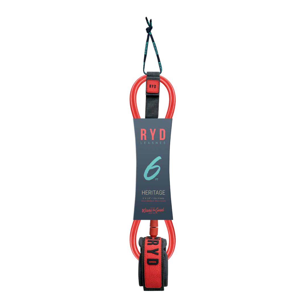 RYD Heritage Surf Leash — Coral