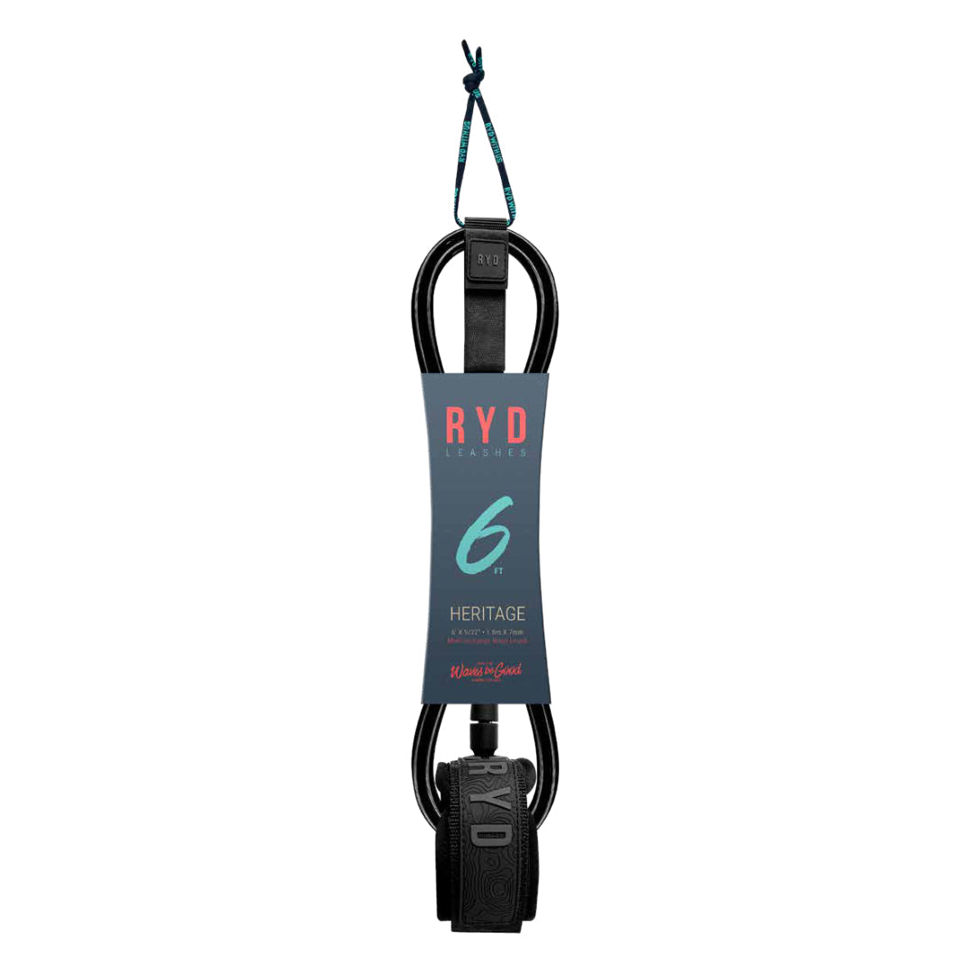 RYD Heritage Surf Leash — Black