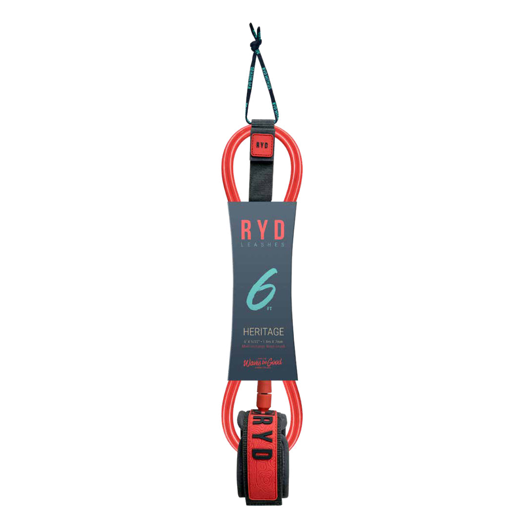 RYD Heritage Surf Leash — Coral