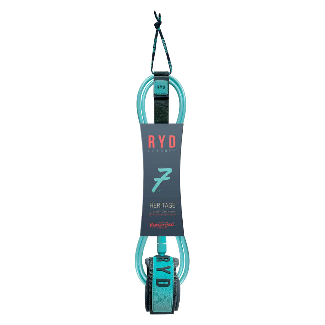 RYD Heritage Surf Leash — Aqua