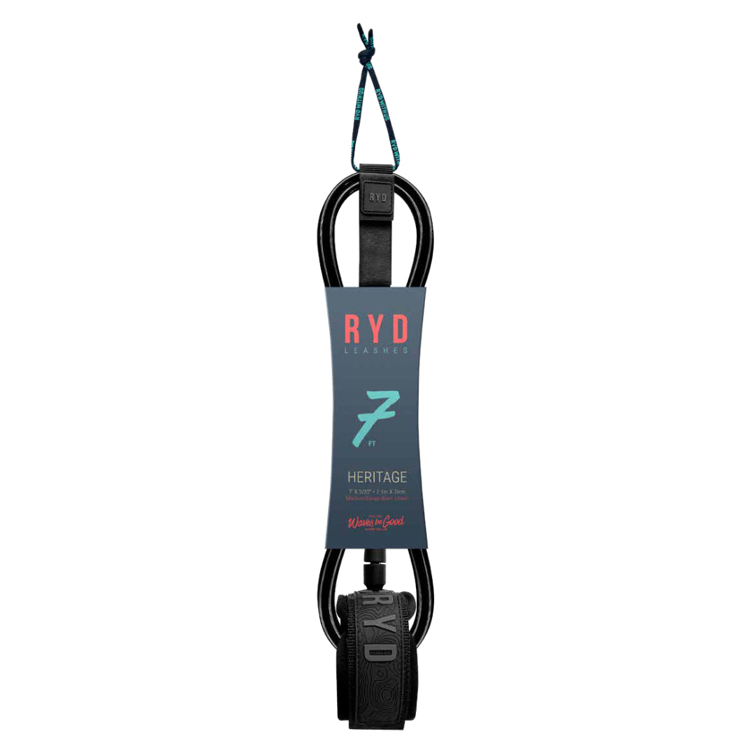RYD Heritage Surf Leash — Black