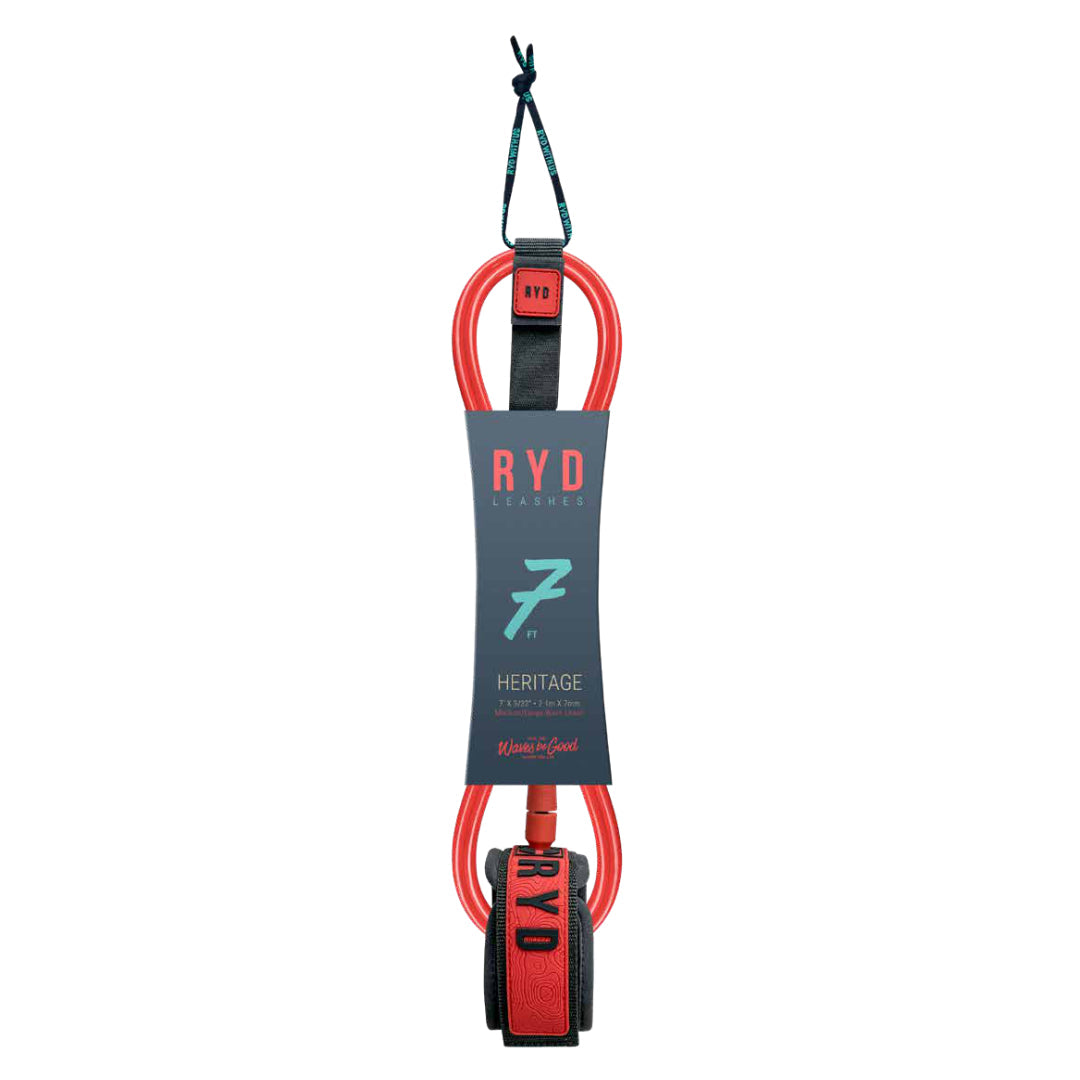 RYD Heritage Surf Leash — Coral