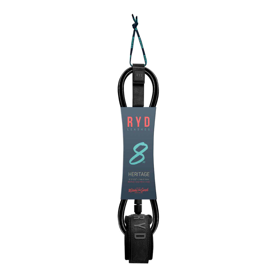 RYD Heritage Surf Leash — Black