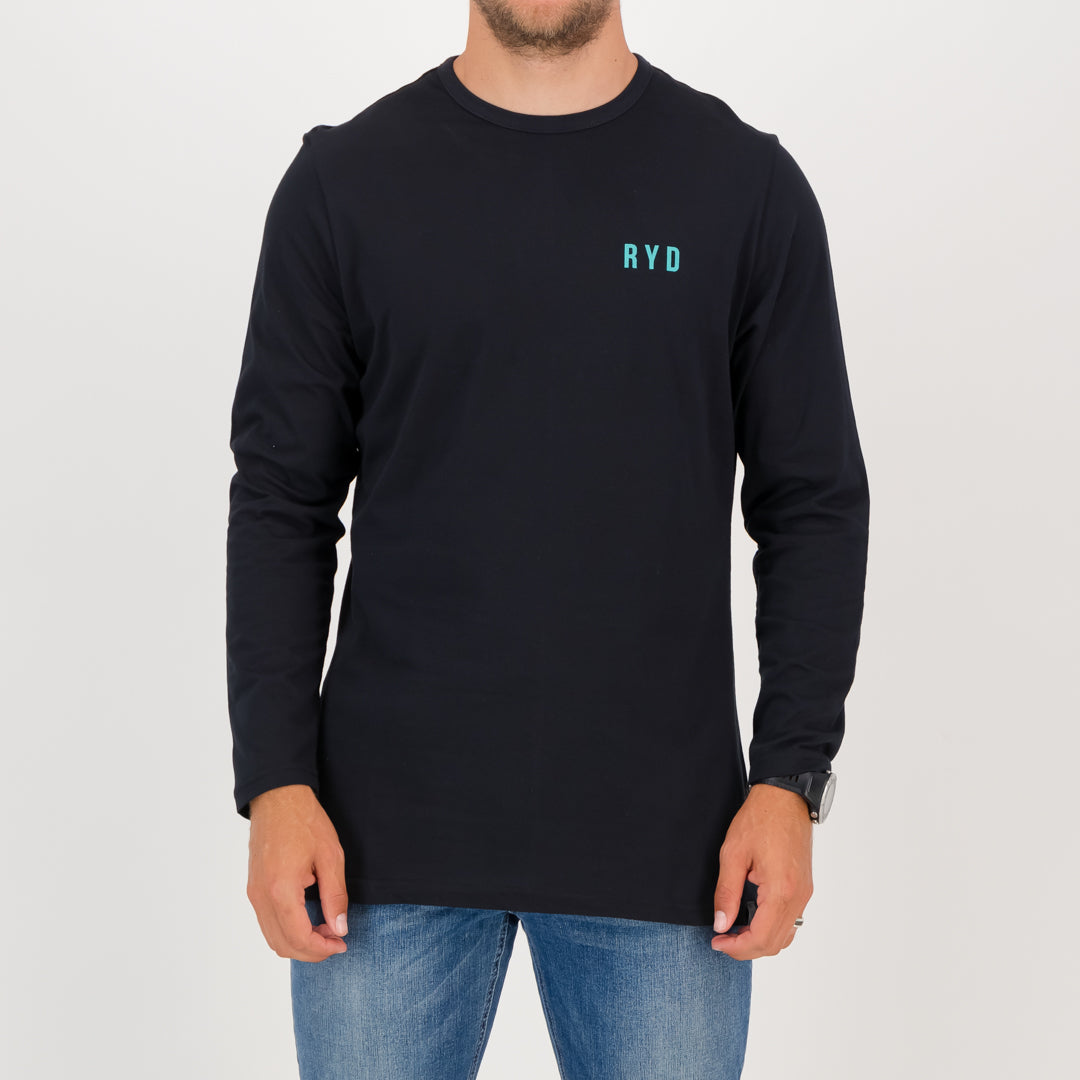 RYD T-Shirt - Mens - Longsleeve Logo - Black