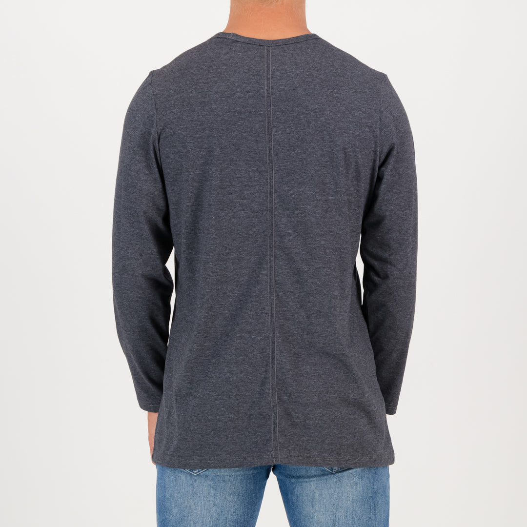 RYD T-Shirt - Mens - Longsleeve Logo - Charcoal Melange