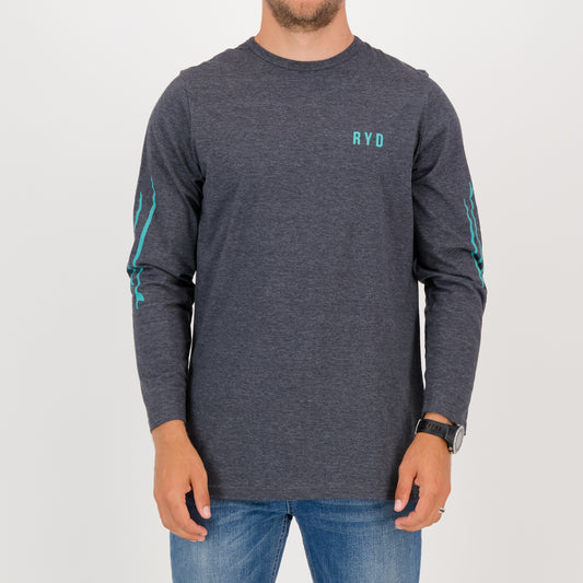 RYD T-Shirt - Mens - Longsleeve Quiver - Charcoal Melange