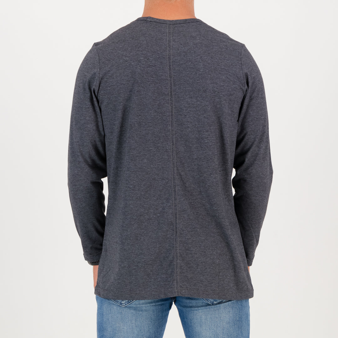 RYD T-Shirt - Mens - Longsleeve Smile Club - Charcoal Melange