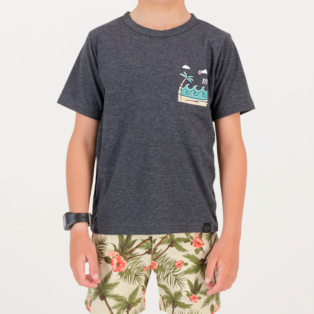 RYD T-Shirt - Kids - Beach - Charcoal Melange