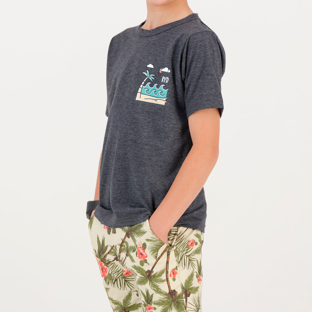 RYD T-Shirt - Kids - Beach - Charcoal Melange