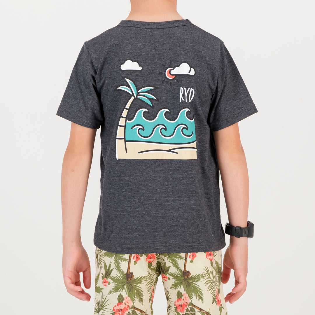 RYD T-Shirt - Kids - Beach - Charcoal Melange