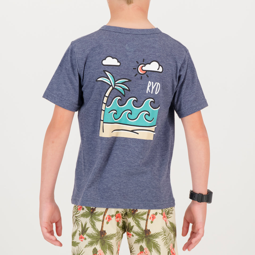 RYD T-Shirt - Kids - Beach - Navy Melange
