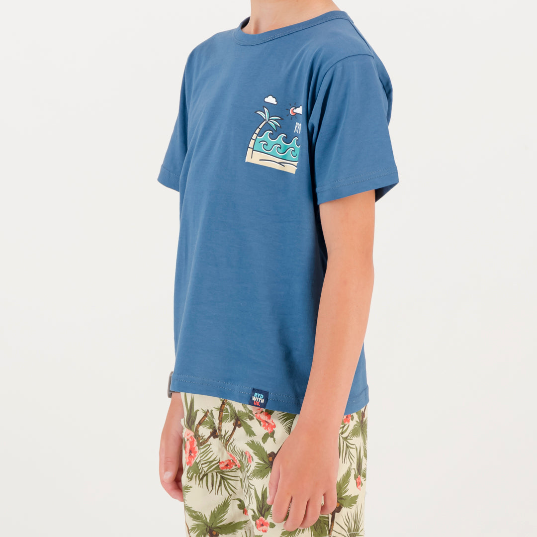 RYD T-Shirt - Kids - Beach - Ocean Blue