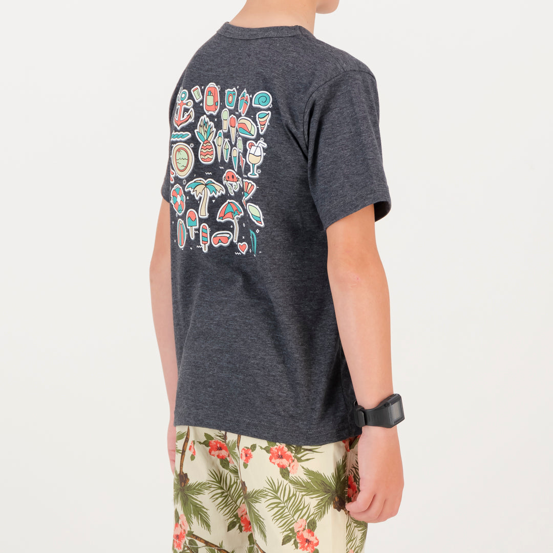 RYD T-Shirt - Kids - Beach Party - Charcoal Melange
