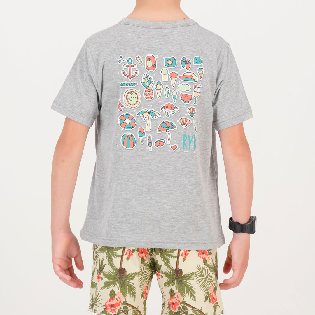 RYD T-Shirt - Kids - Beach Party - Grey Melange