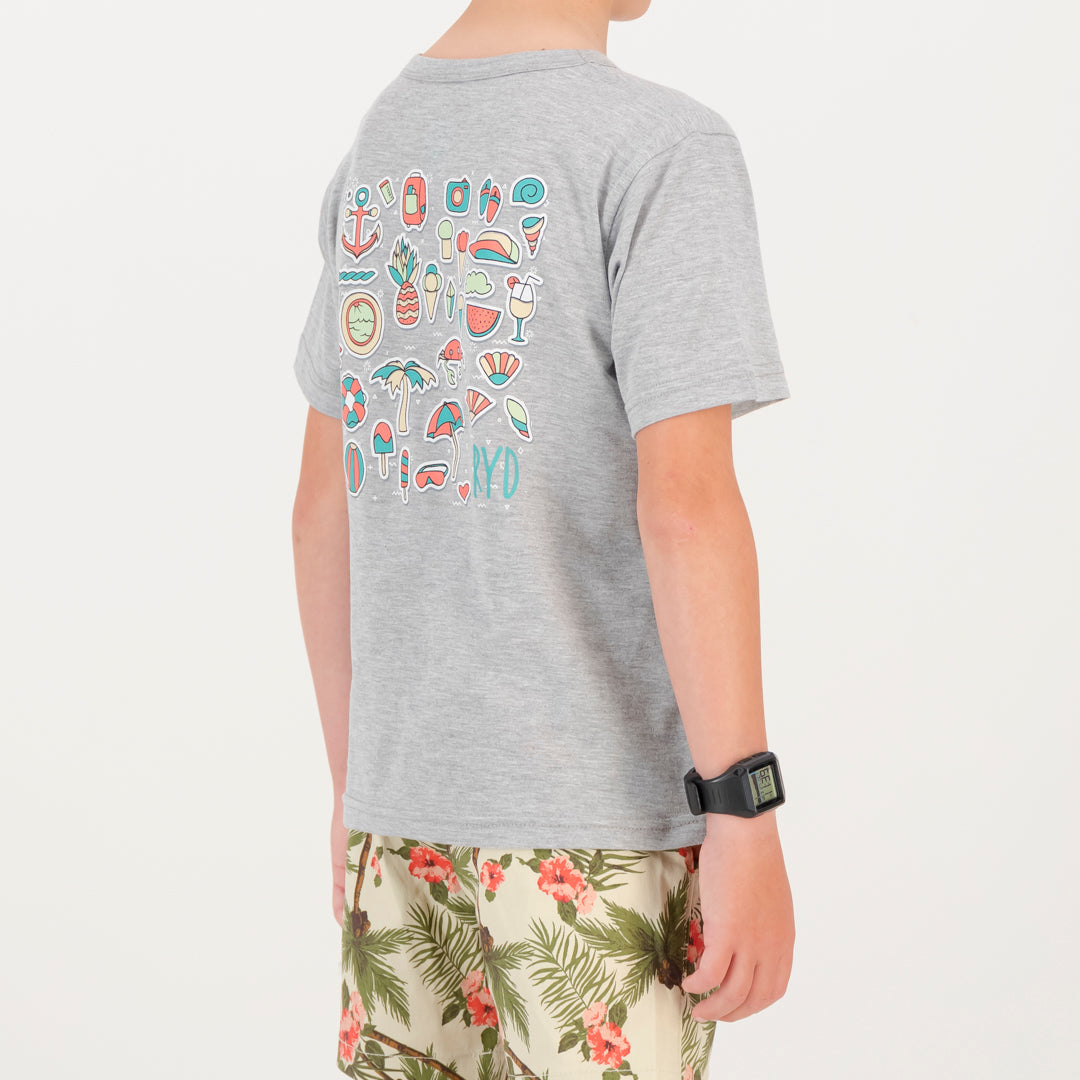 RYD T-Shirt - Kids - Beach Party - Grey Melange