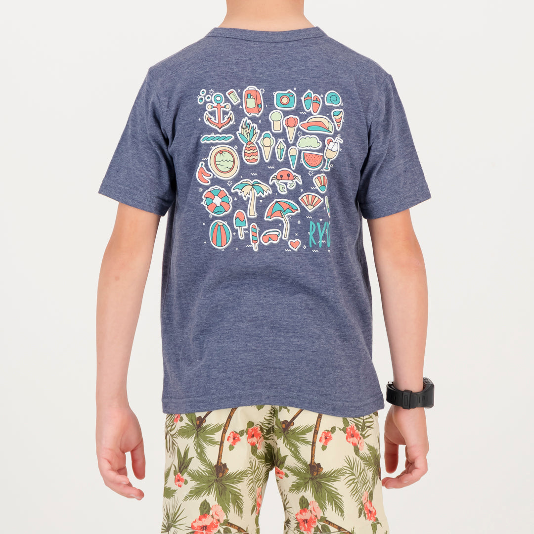 RYD T-Shirt - Kids - Beach Party - Navy Melange