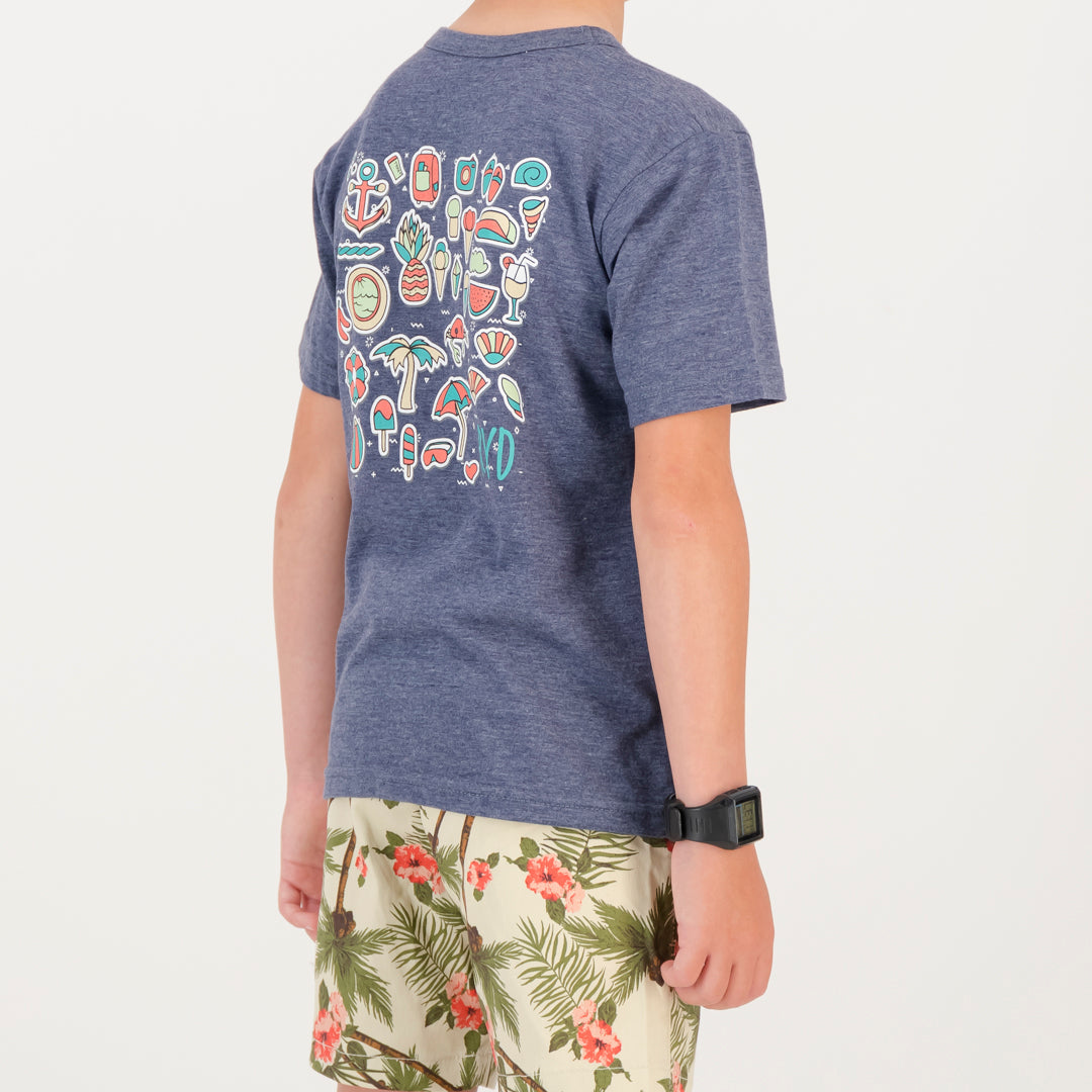 RYD T-Shirt - Kids - Beach Party - Navy Melange