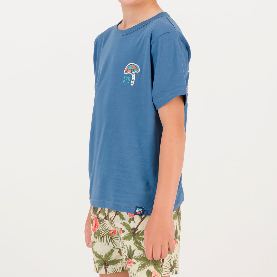 RYD T-Shirt - Kids - Beach Party - Ocean Blue
