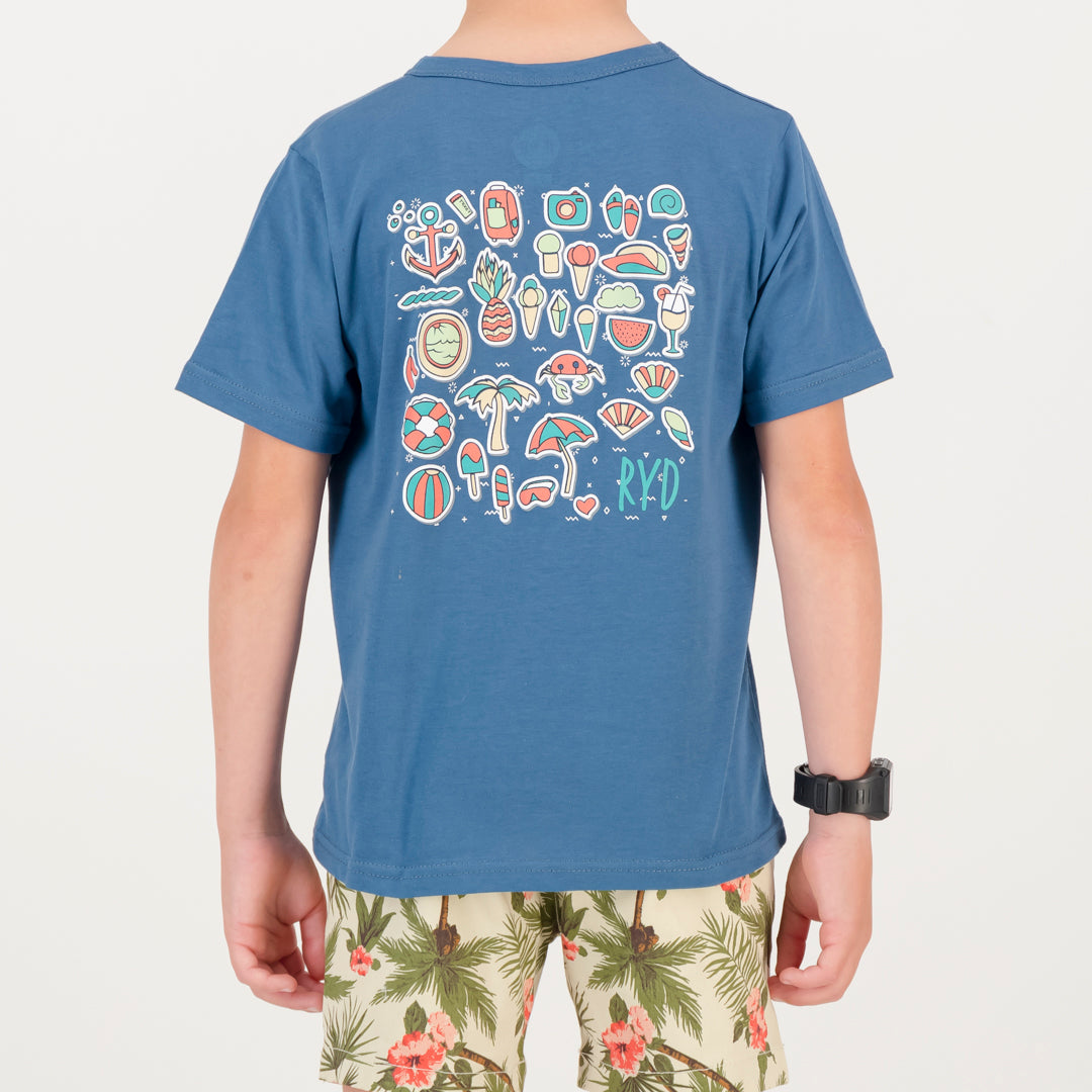 RYD T-Shirt - Kids - Beach Party - Ocean Blue