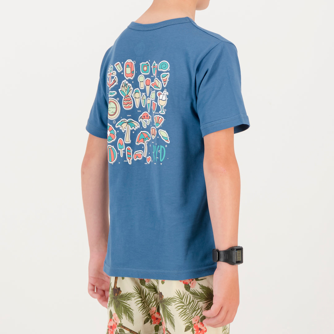 RYD T-Shirt - Kids - Beach Party - Ocean Blue