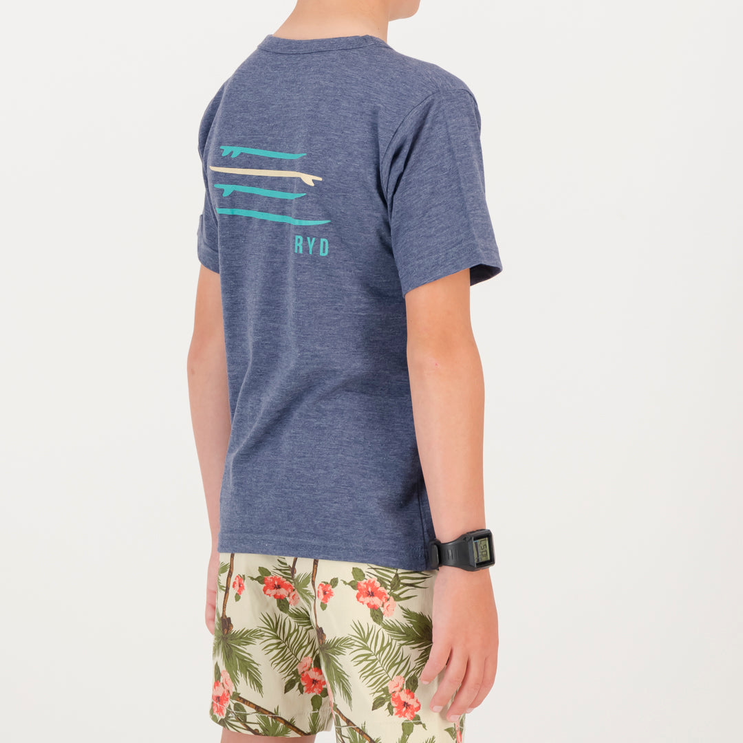 RYD T-Shirt - Kids - Quiver - Navy Melange
