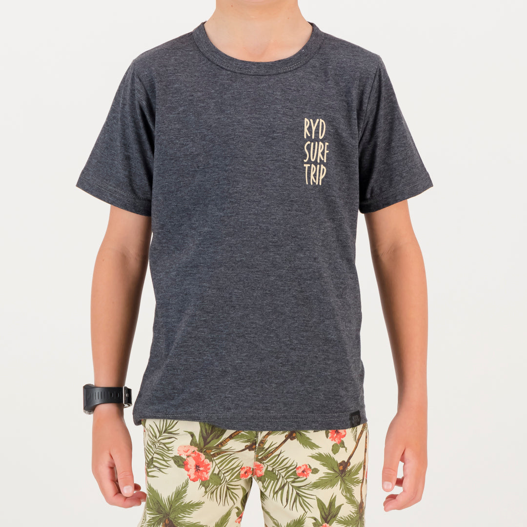RYD T-Shirt - Kids - Surf Trip - Charcoal Melange