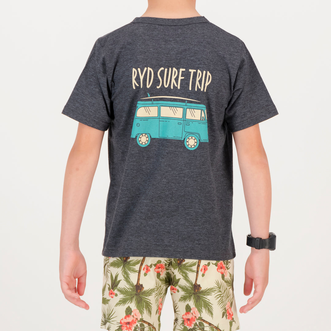 RYD T-Shirt - Kids - Surf Trip - Charcoal Melange