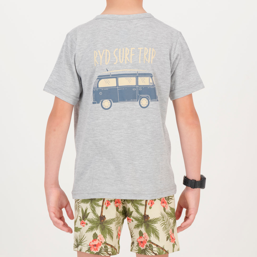RYD T-Shirt - Kids - Surf Trip - Grey Melange