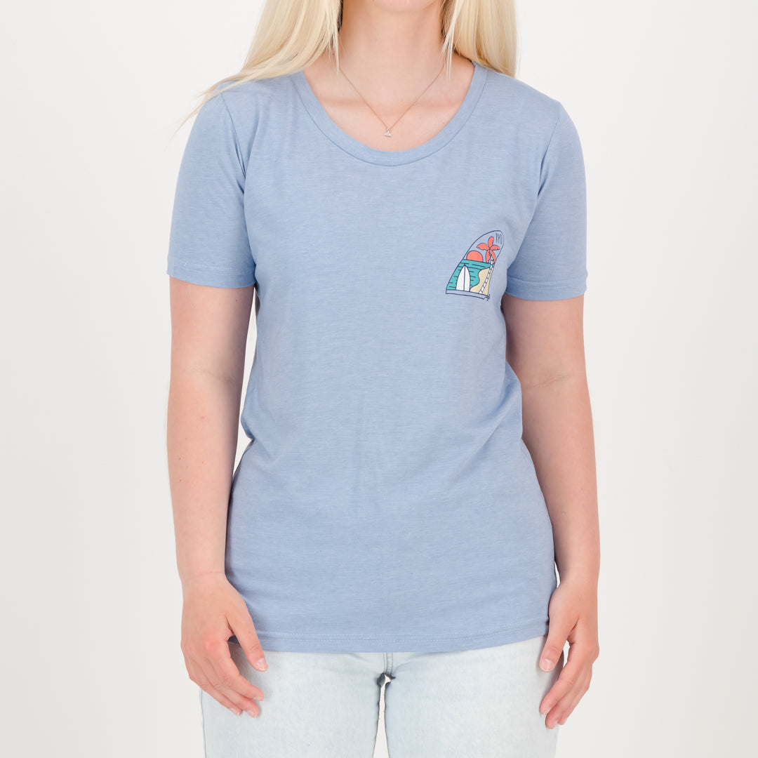 RYD T-Shirt - Ladies - Beach Fin - Teal Recycled