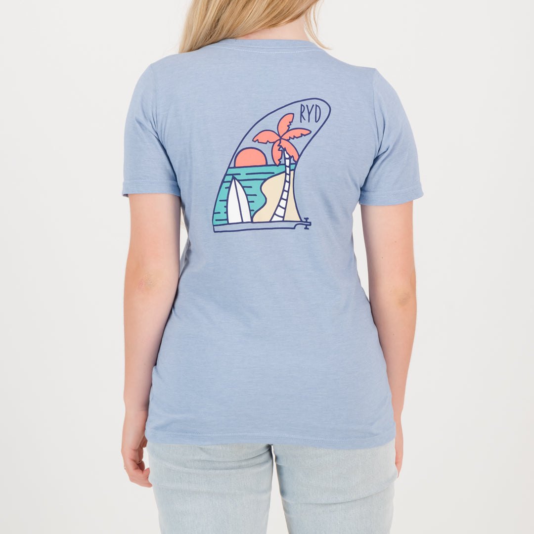 RYD T-Shirt - Ladies - Beach Fin - Teal Recycled