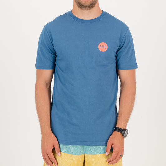 RYD T-Shirt - Mens - Logo - Ocean Blue