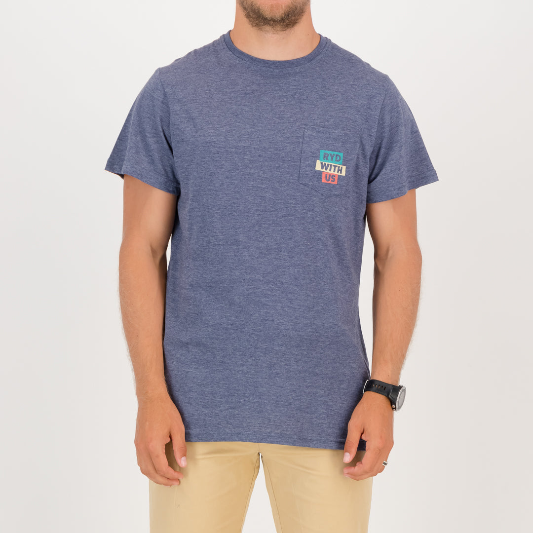 RYD T-Shirt - Mens - Pocket RWU - Navy Melange