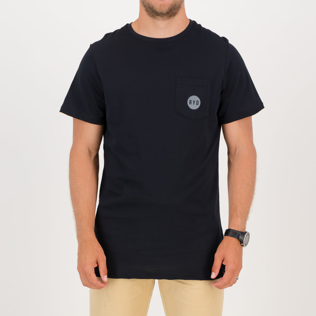 RYD T-Shirt - Mens - Pocket Logo - Black
