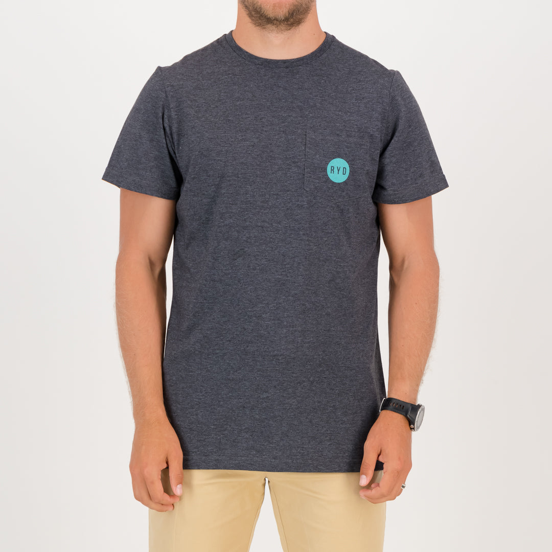 RYD T-Shirt - Mens - Pocket Logo - Charcoal Melange